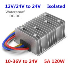 10-36V to 24V 5A 120W isolated Waterproof power converter 12V/24V to 24V DC-DC