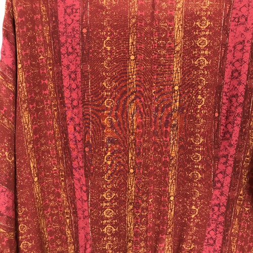 Peruvian Connection Size 14 Silk Dress Drop Waist Pockets 3/4 Dolman Sleeve Red - Picture 9 of 11