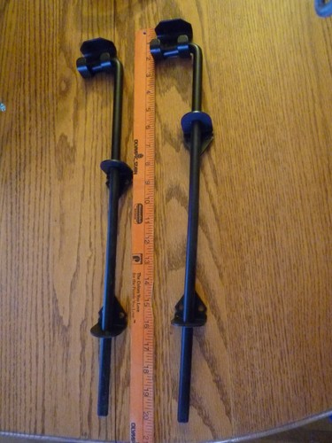 2 Restored 18" Cane Bolt Drop Rod Gate Latch Hinges Black Gothic Decorative