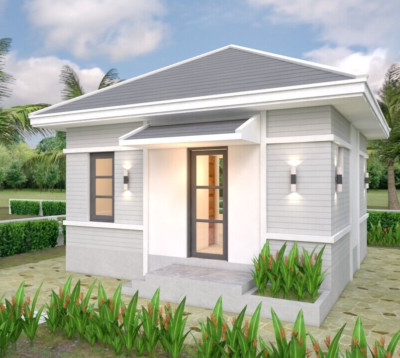 20x20 Feet Small House Plans 6x6 with One Bedroom Hip Roof (A4 Hard Copy)