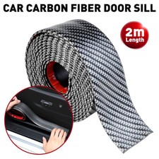Accessories Carbon Fiber Car Door Plate Sill Scuff Cover Anti Scratch Sticker 2m