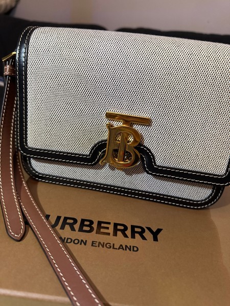 Burberry womens Bag : Two-tone Canvas luxury bag