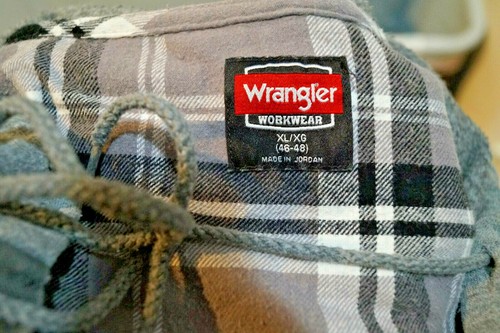 WRANGLER WORK WEAR JEANS DENIM CON CAPPUCCIO BOTTONI XL 46-48 GRIGIO UOMO - Foto 4 di 4