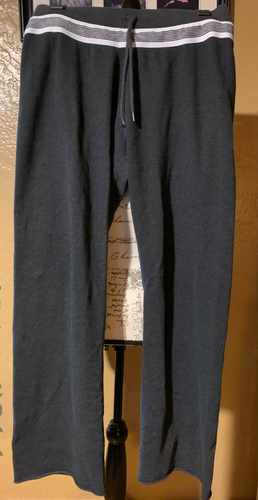 P Sweatpants Gray White Wide Leg 