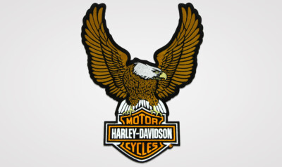 Harley-Davidson Aufnäher Eagle B&S Large gold/orange/weiß 19,7 x 20 cm