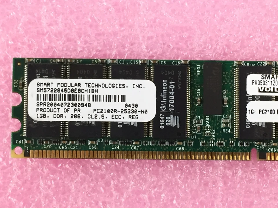 Smart Modular Technologies SM5722845D8E8CHIBH PC2100R-25330-N0 ECC REG DDR - Image 2 of 4