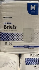 16 McKesson Ultra Heavy Absorbency Adult Disposable Brief Diapers M Tab Closure