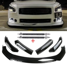 Front Bumper Lip Body Kit Spoiler Splitter For 2009-2015 Nissan Maxima ST Glossy