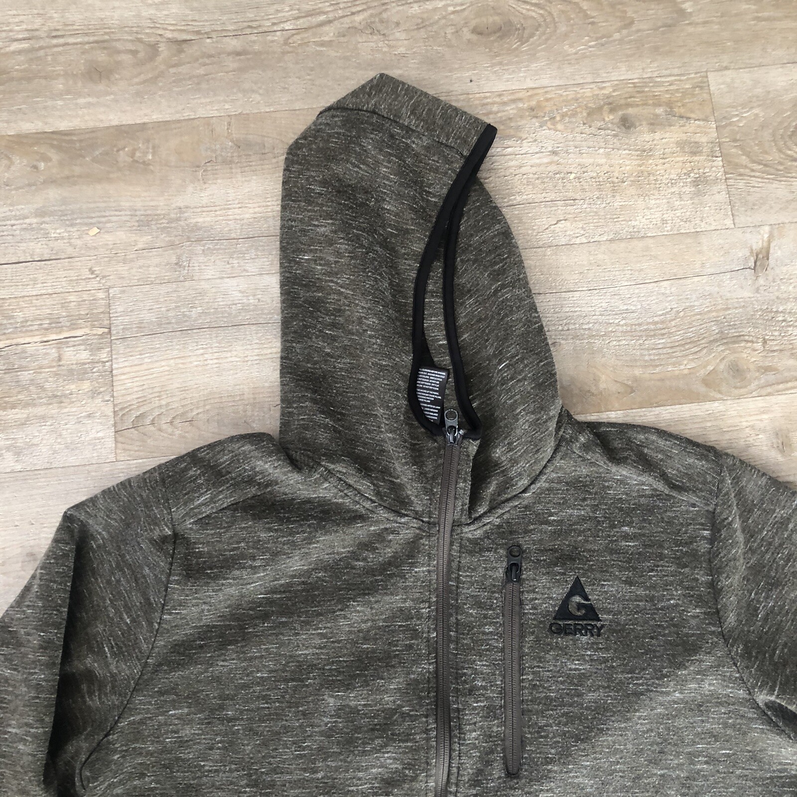 Gerry Hoodie Full Zip Jacket Sweater 1132236 Olive Green Mens Size