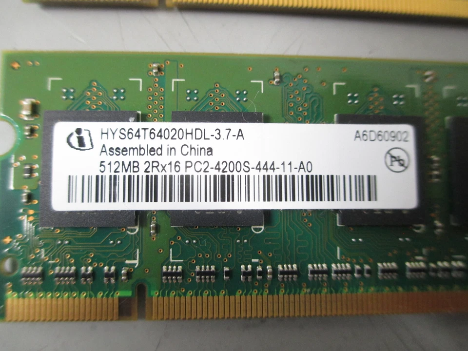 Infineon 1GB (2x512MB) PC2-4200 SODIMM DDR-2 533mhz Laptop 200-pin Memory RAM - Image 2 of 3