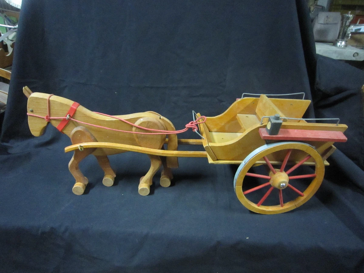 Cheval en bois vintage avec pièces mobiles - Bois