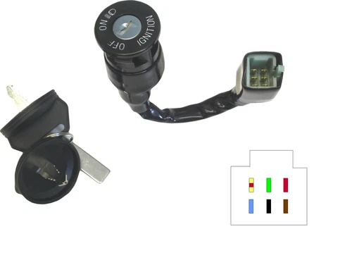 Ignition Key Switch For Apach Quad 6 Wire Female Connector