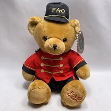 2018 FAO Schwarz 14" Soldier Teddy Bear Red Coat Uniform Black Pants  Hat New