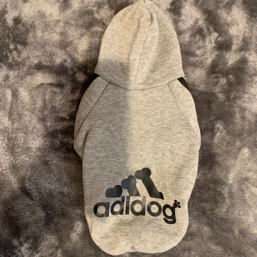 Adidog Gray Dog Hoodie Size M - Picture 1 of 9