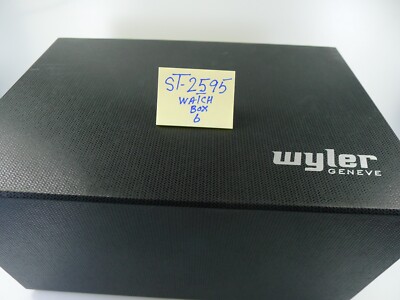 Wyler Geneve Tan Leather Watch Box with Instructions & Open Warranty Card & Box