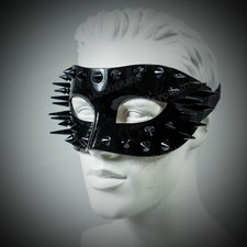 Unisex Steampunk Masquerade Mask Spike Metallic Black