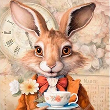 A4 Paper Decoupage THE RABBIT Alice Paper Designs Italy Same Day Shipping