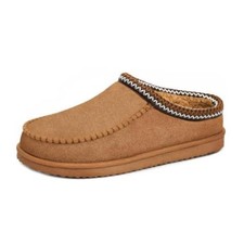 Mens Slippers Memory Foam Moccasin Slippers for Men Indoor 10.5 Chestnut