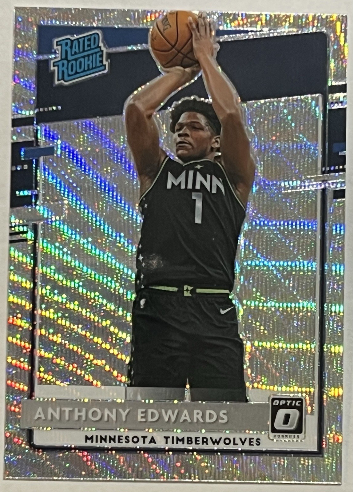 2020-21 Panini Donruss Optic - Rated Rookie Anthony Edwards #151 Wave Prizm (RC)