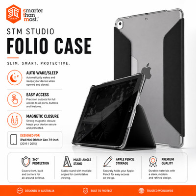 STM iPad Mini 5 & 4 Hülle (Mini 5./4. Generation 7,9'') Studio Folio Ständer Cover