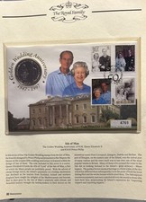 Ltd Edn Isle Of Man Golden Wedding Anniversary Queen Elizabeth 1 Crown 1997
