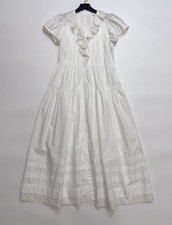 Women Doen V-neck Ruffle Puff Sleeve A-line Midi Dress White