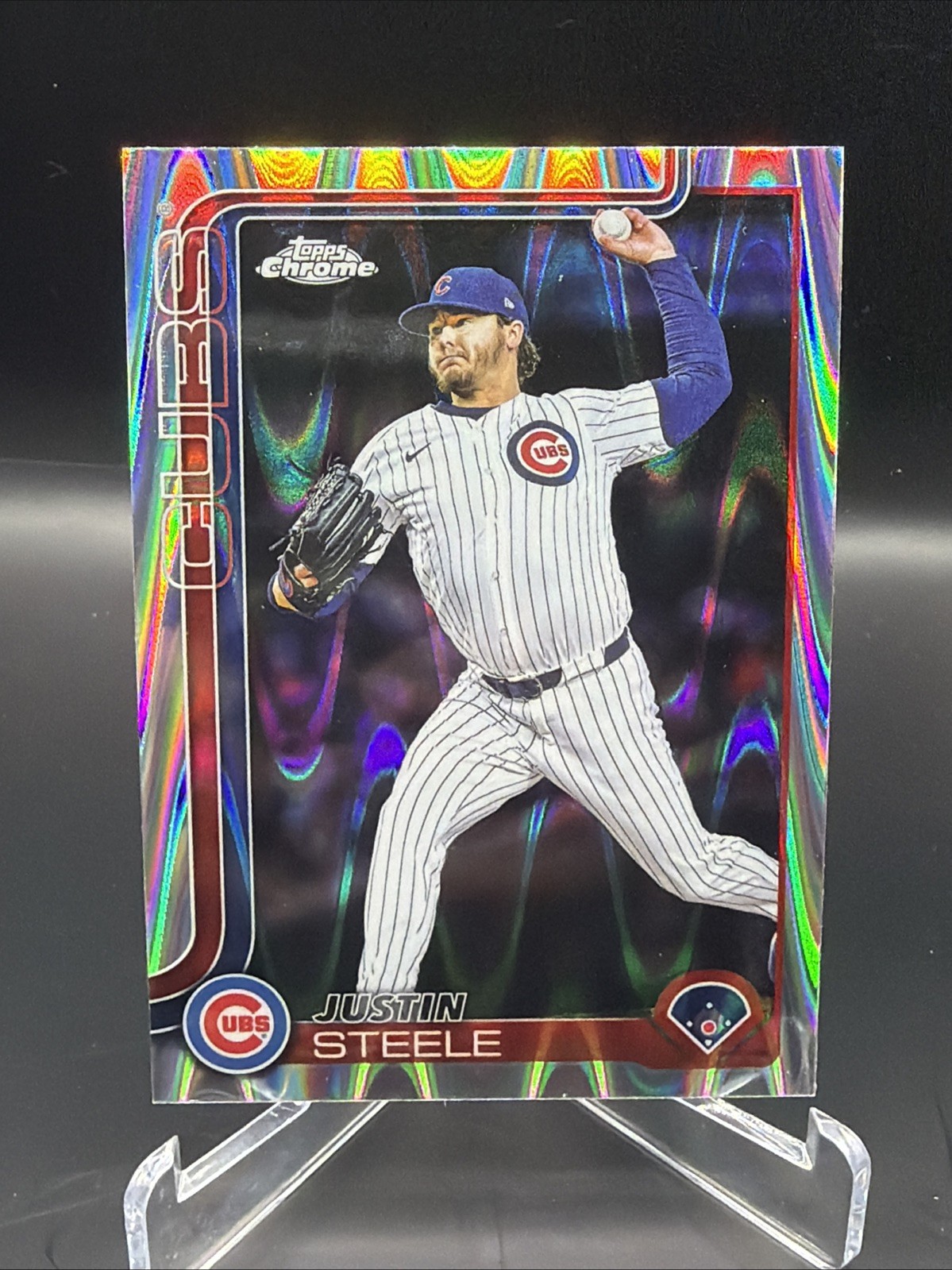 Justin Steele 2025 Topps Chrome Update #USC3 RayWave Cubs