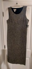 Talbots Petites Tweed Sleeveless Dress Jumper 8 Sheath Wrap Preppy Academia