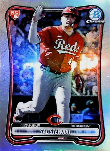 2026 BOWMAN CHROME REFRACTOR RED ROOKIE LOGO REDEMPTION #6 SAL STEWART REDS