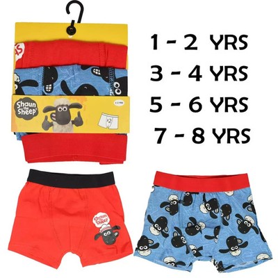 1-2 Jahre - Shaun das Schaf Jungen Boxershorts 2er Pack Offiziell Kinder Baumwolle