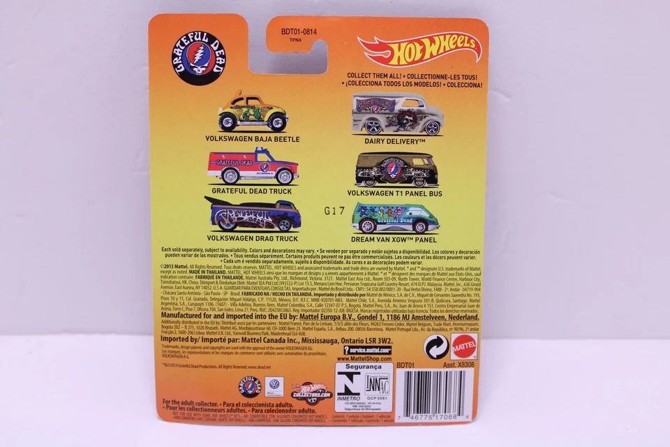 2013 Mattel Hot Wheels HW Pop Culture Grateful Dead VW T1 Panel Bus RR 1/64 - Image 3 of 3