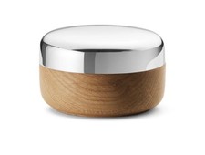Georg Jensen Alfredo Salt Jar withOUT Spoon Wood Mirror Polished Stainless Steel