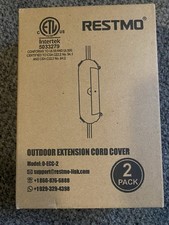 Restmo 2 Pack Compact Outdoor Extension Cord Cover, IP44 2 Pack, Black