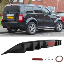 For Dodge Nitro 2007-12 Rear Lip Diffuser 6 Shark Fins Splitter Spoiler Body Kit