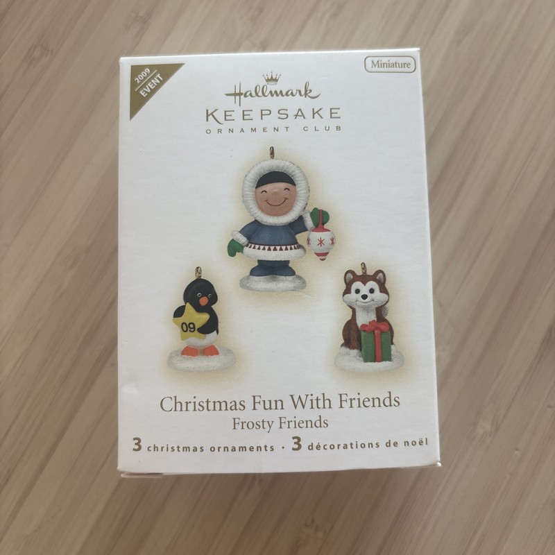 2009 Frosty Friends Hallmark Ornament Trio Miniature Christmas Fun With Friends