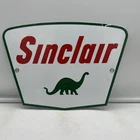 VINTAGE STYLE ''SINCLAIR'' GAS & OIL PUMP PLATE 11.75 X 8.5 INCH PORCELAIN SIGN