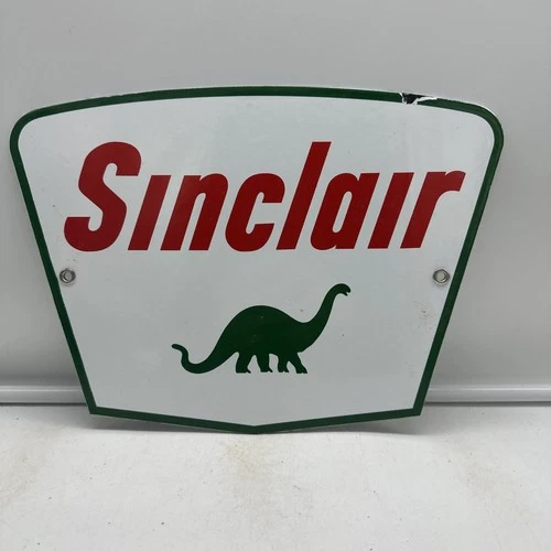 VINTAGE STYLE ''SINCLAIR'' GAS & OIL PUMP PLATE 11.75 X 8.5 INCH PORCELAIN SIGN