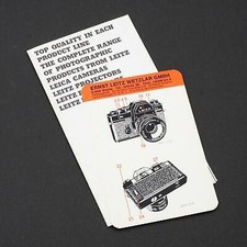 Leitz Product Line Brochure and Laminated Leica R3 Instruction Card