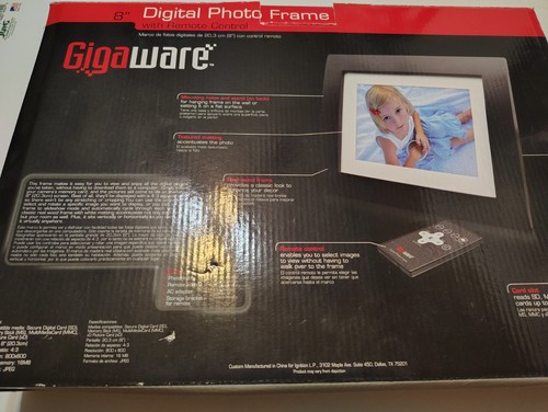 GIGAWARE 7” High Resolution DIGITAL PHOTO FRAME•Black Wood•SD, MS, MMC Slots - Picture 3 of 13