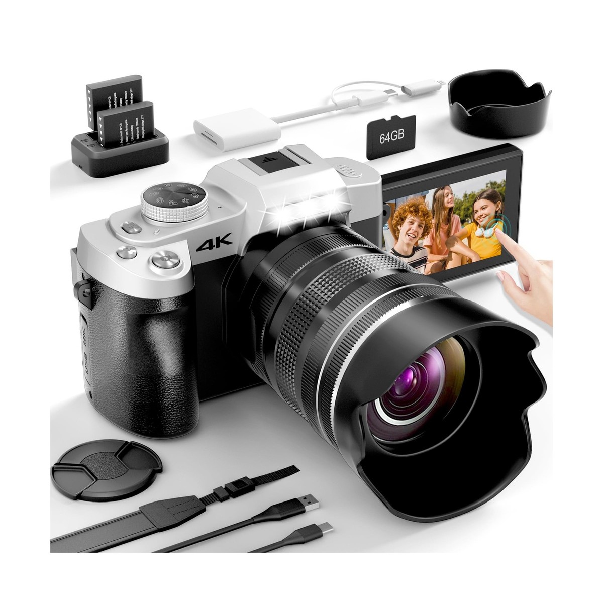 Yatao Cameras for Photography & Vlogging,75MP 4K Digital Camera