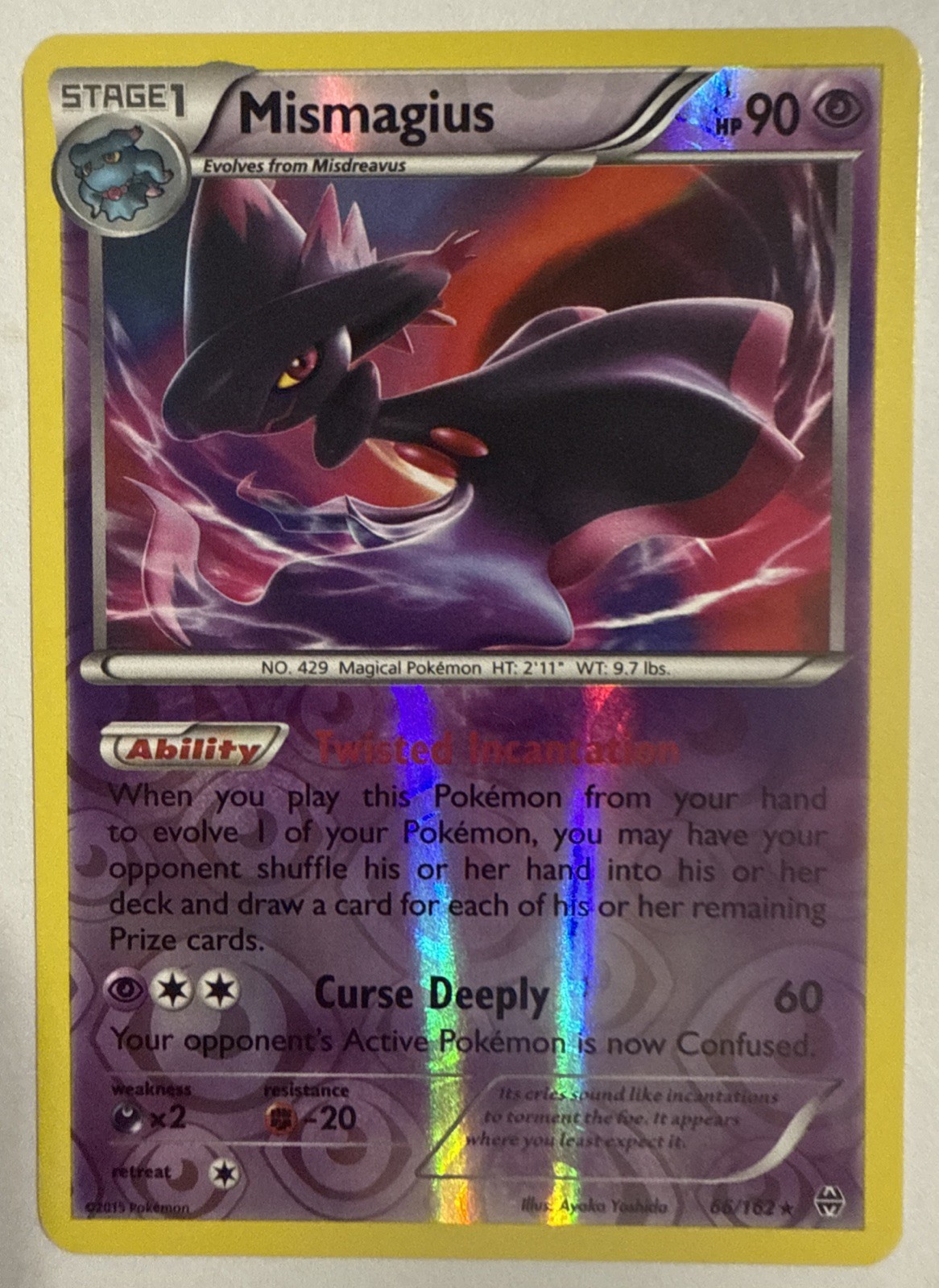 Pokemon XY - BREAKthrough #66/162 Mismagius Holo Pokemon TCG NM/M