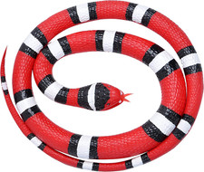 Scarlet Snake, Rubber Snake Toy, Fake Snake, Toy Snake, Educational Toys, 46"