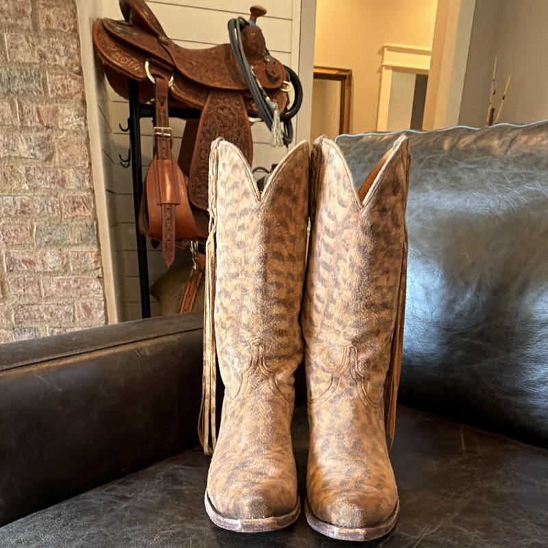 Lucchese Handmade Boots/ Pointed Toe Fringe Tassels size 8