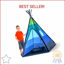 USA Toyz Happy Hut Teepee Tent for Kids - Indoor Pop Up Teepee Kids Playhouse Te