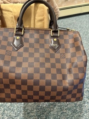 Louis Vuitton Speedy Top Handle Bag Brown checkered Canvas
