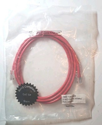 Legrand 5' Red Cat5e Ethernet Patch Cable, 350Mhz, RoHS Compliant NEW 
