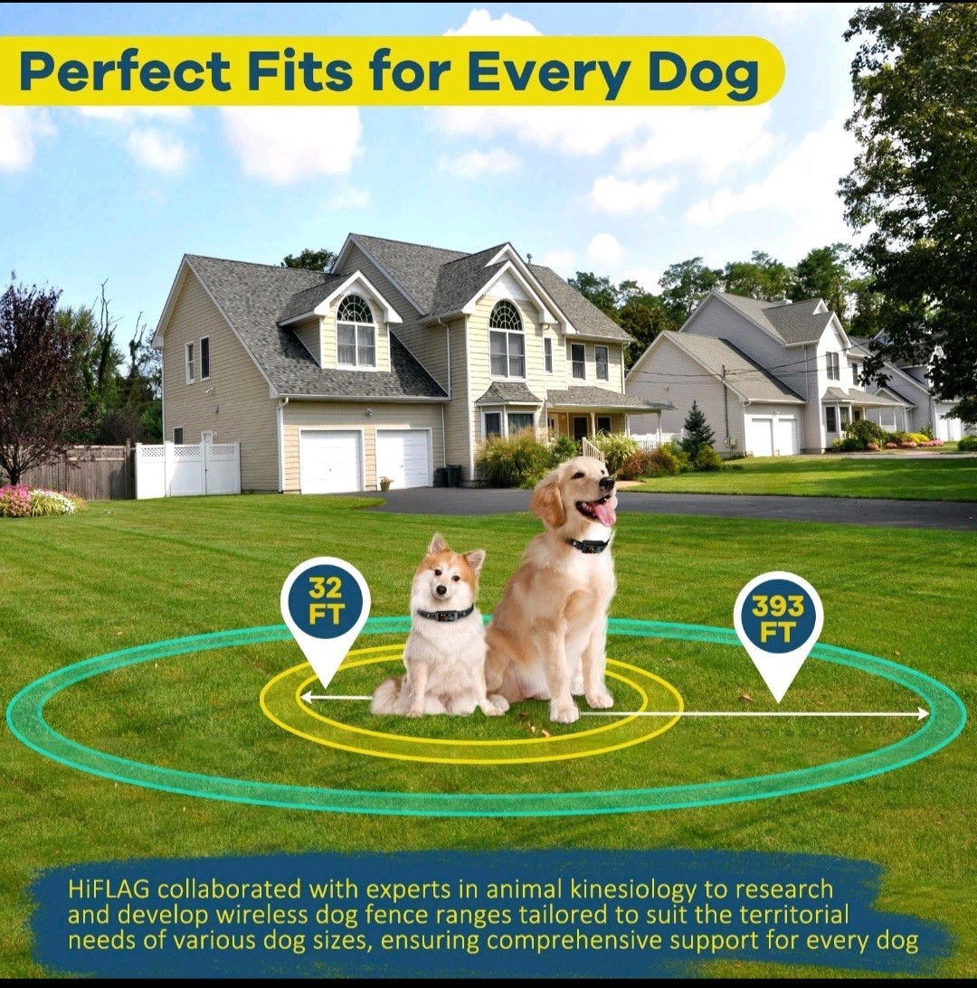 Latest 2025 AI Tech Rechargeable Wireless Electric Dog Fence System. FREE S&H