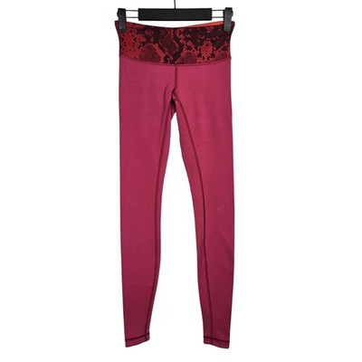 Lululemon Womens Leggings Full Length Red Pink Snake Print Athletic Pants