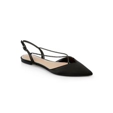 Jewel Badgley Mischka Womens 8 M Black Alanna Embellished Slingback Flats NIBNQ6