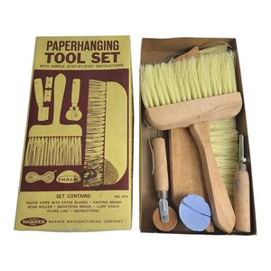 Vintage 1960's Warner Paper Hanging Tool Set No 479 Wallpaper Kit USA Decor 